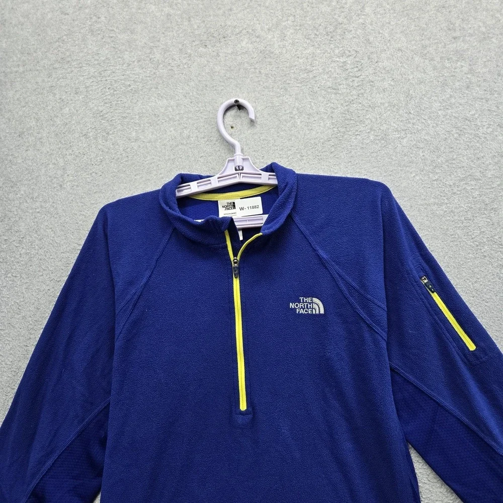 The North Face Men Sweatshirt M Blue Fleece Quarter Zip Activewear Zipper
